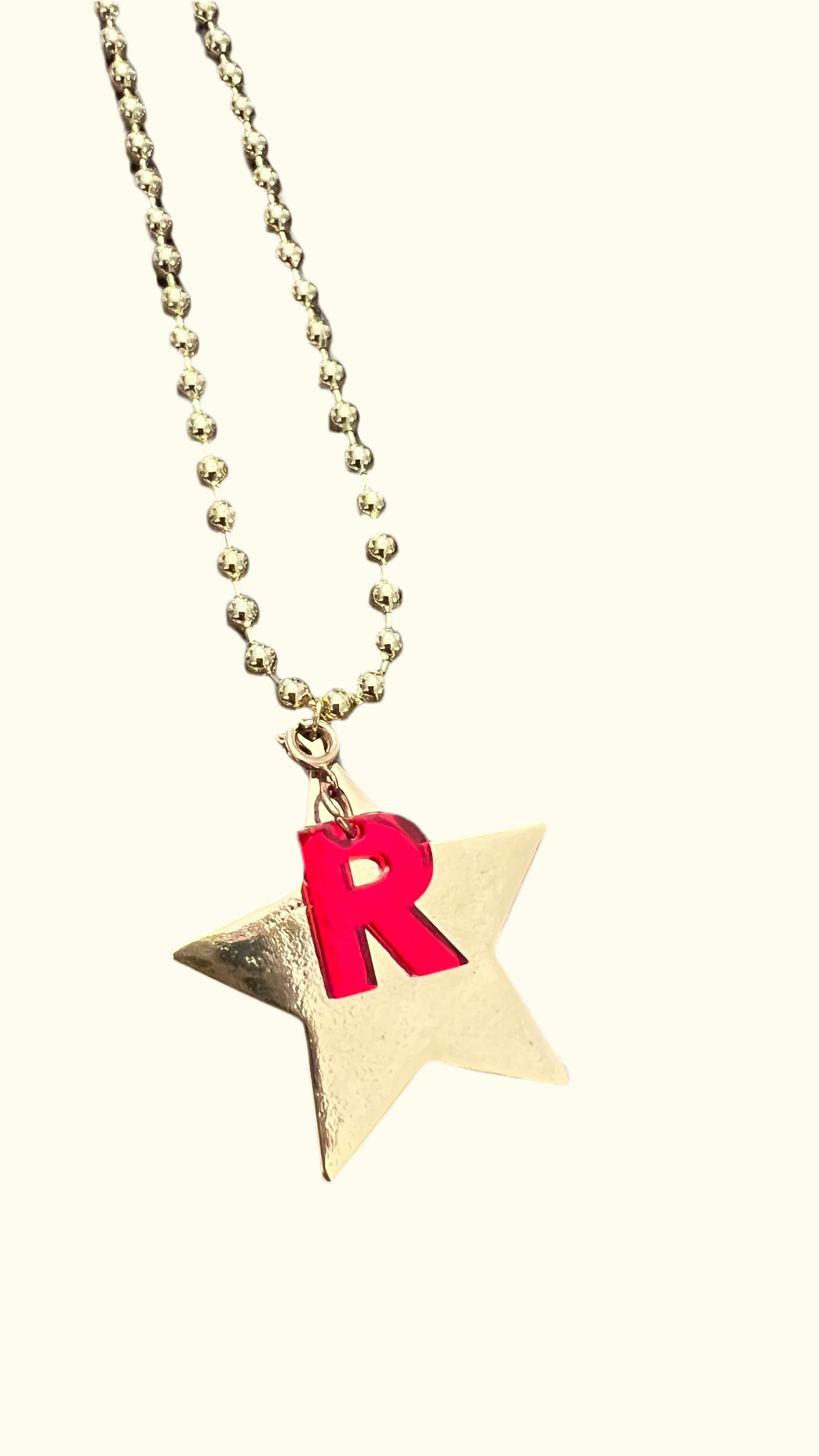Necklace long Star initials