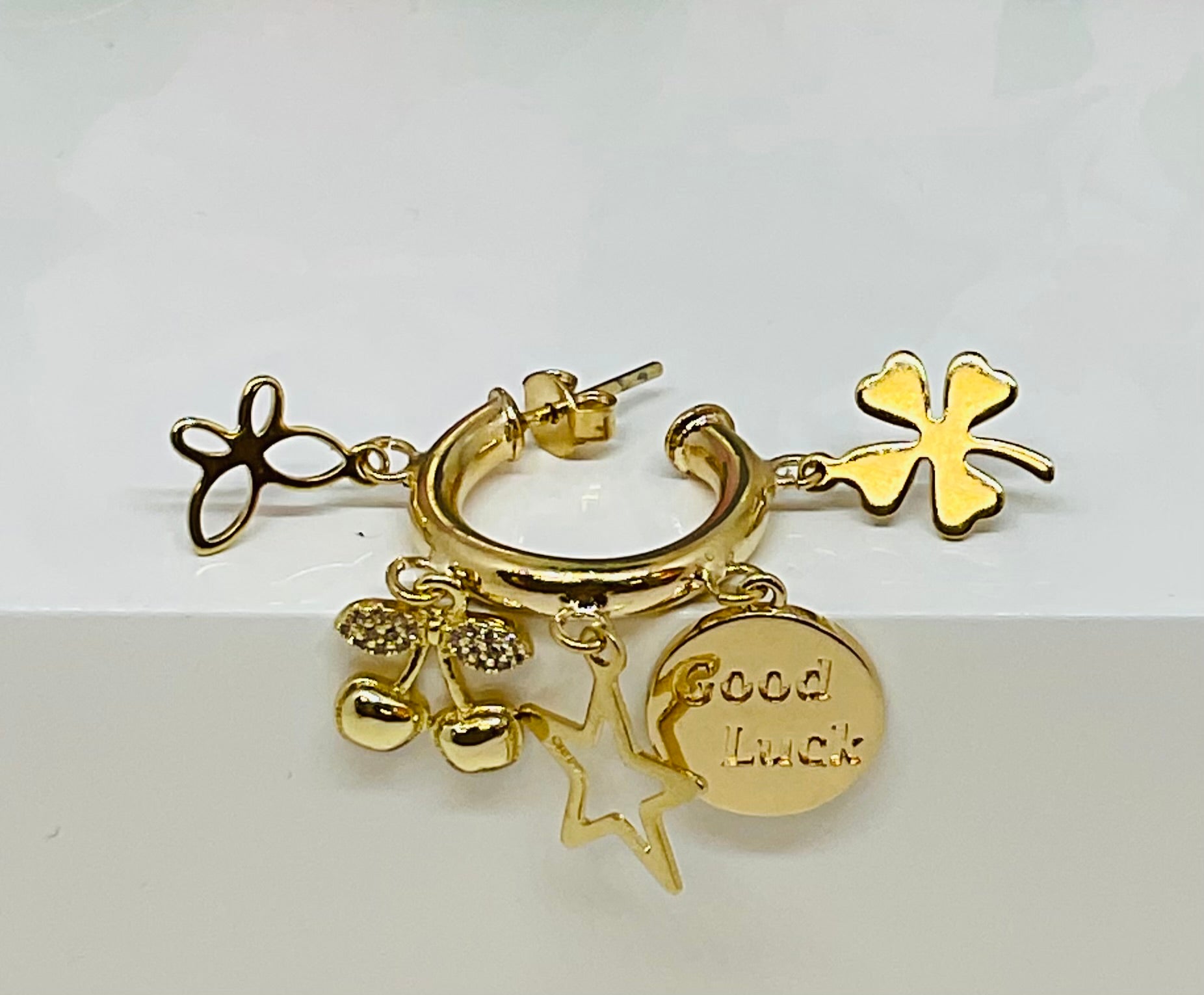 Earrings mini Hoops Good Luck