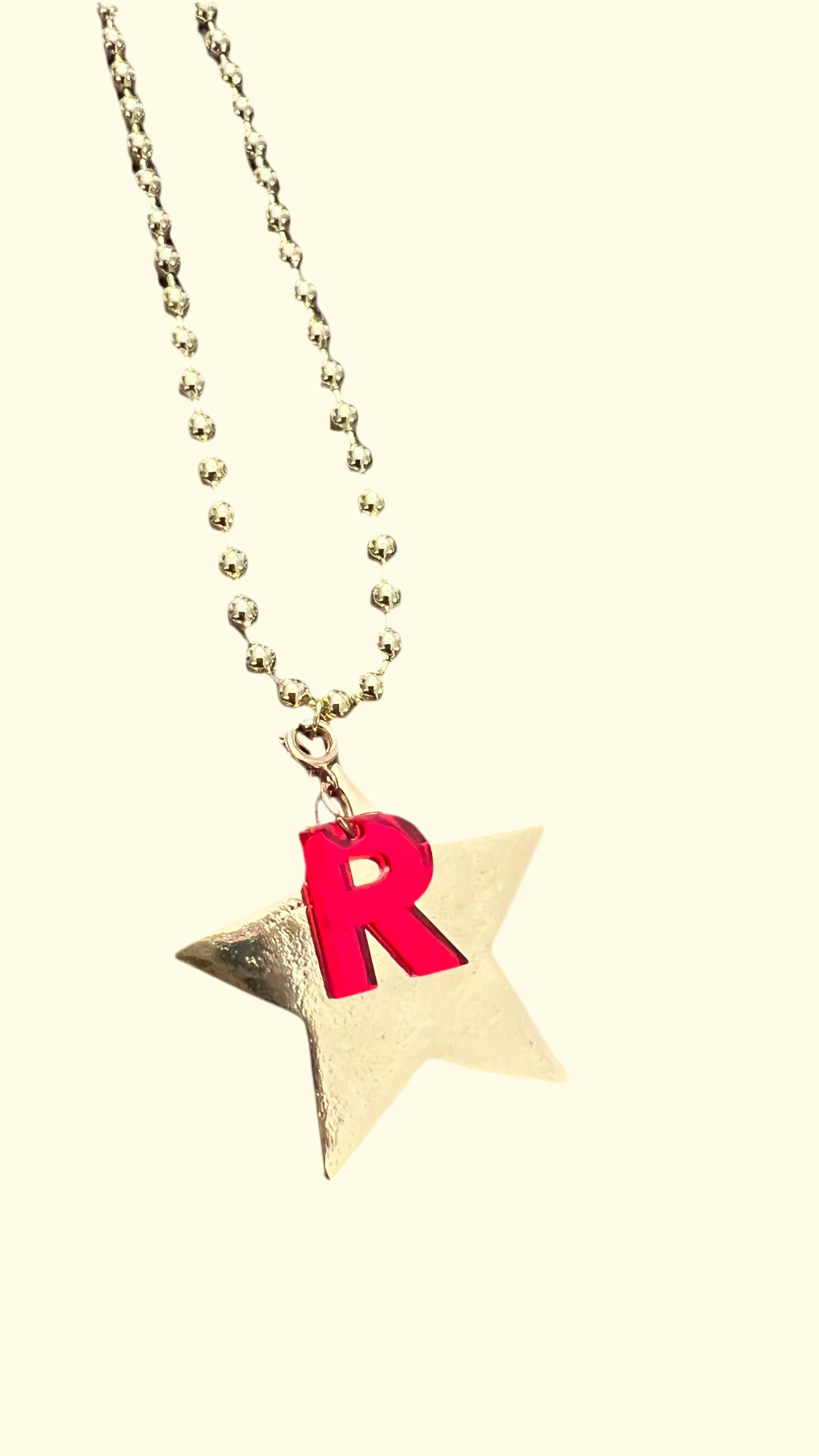 Necklace long Star initials