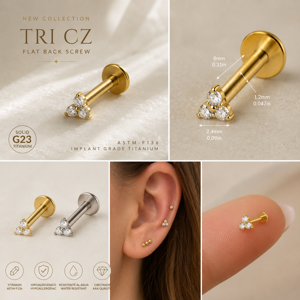 Piercing Celestia Collection TRI CZ