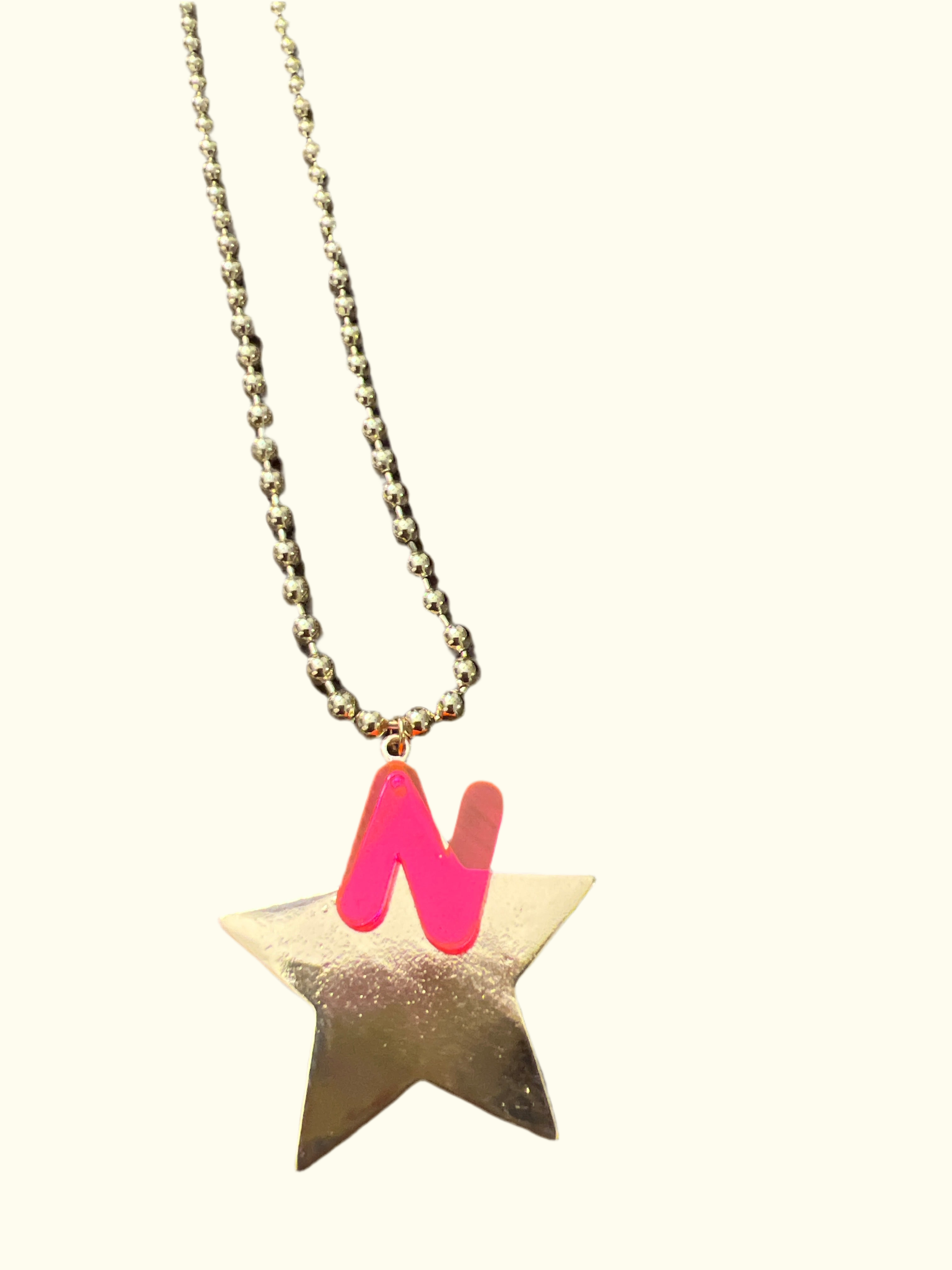 Necklace long Star initials