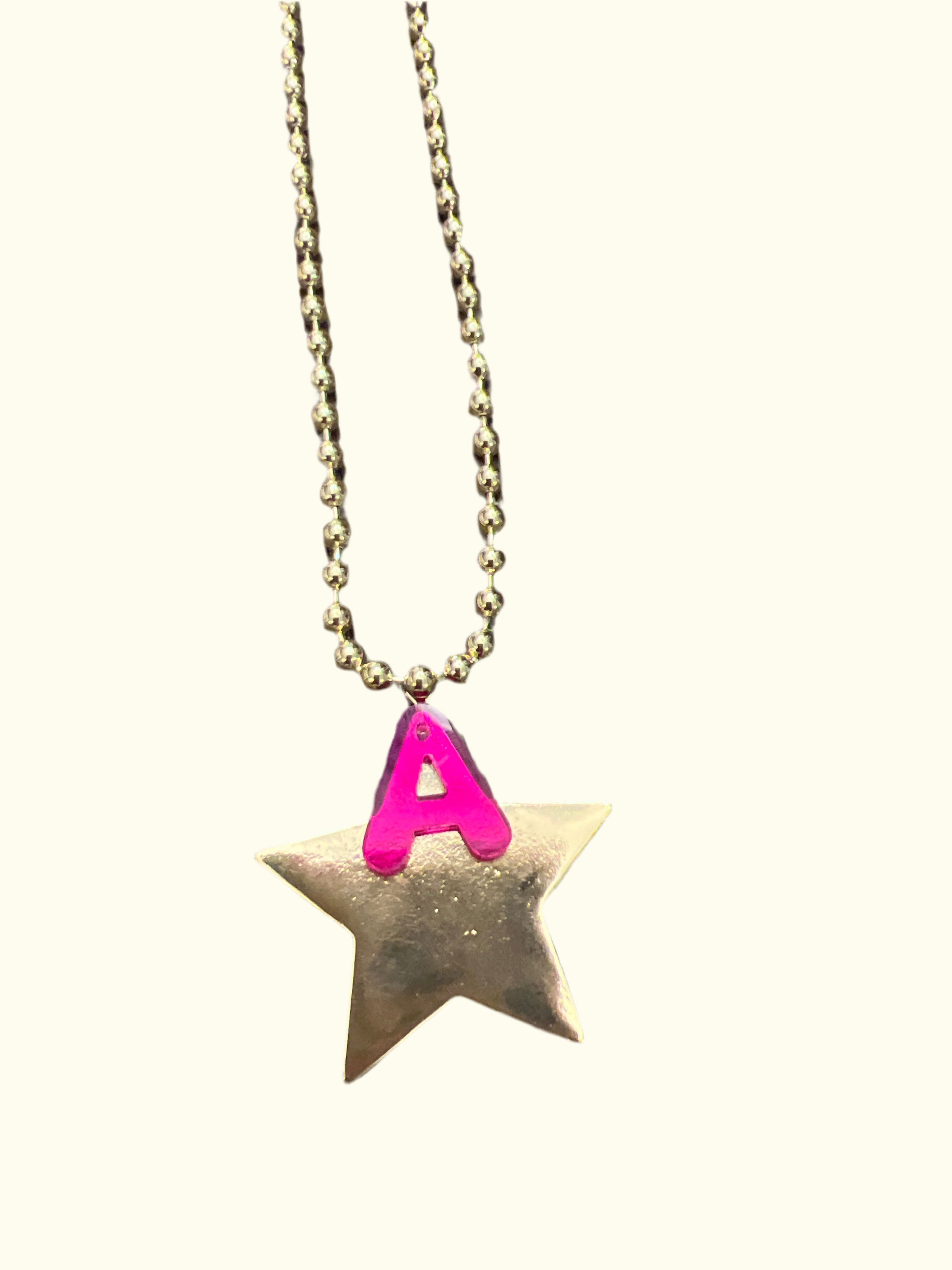 Necklace long Star initials