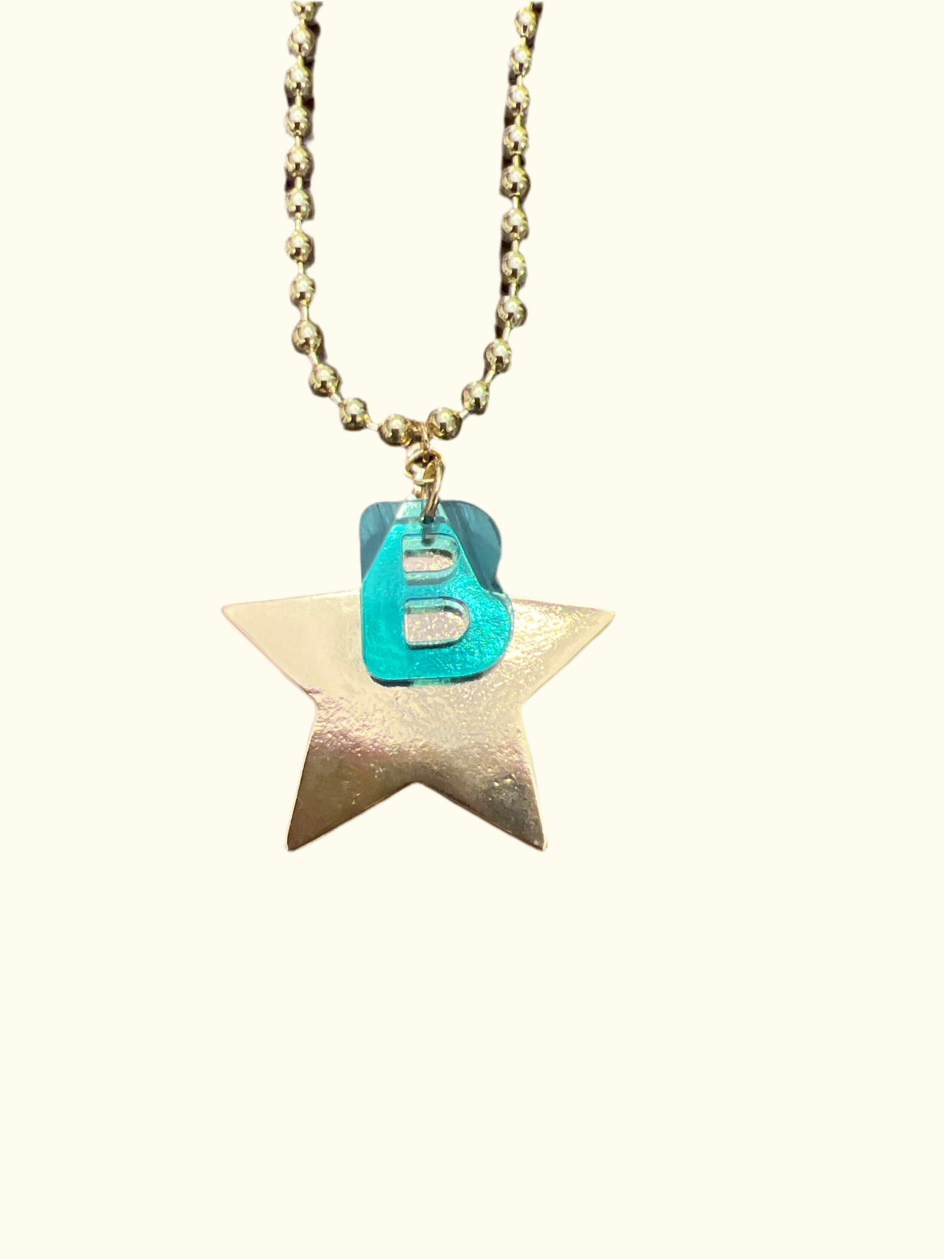 Necklace long Star initials