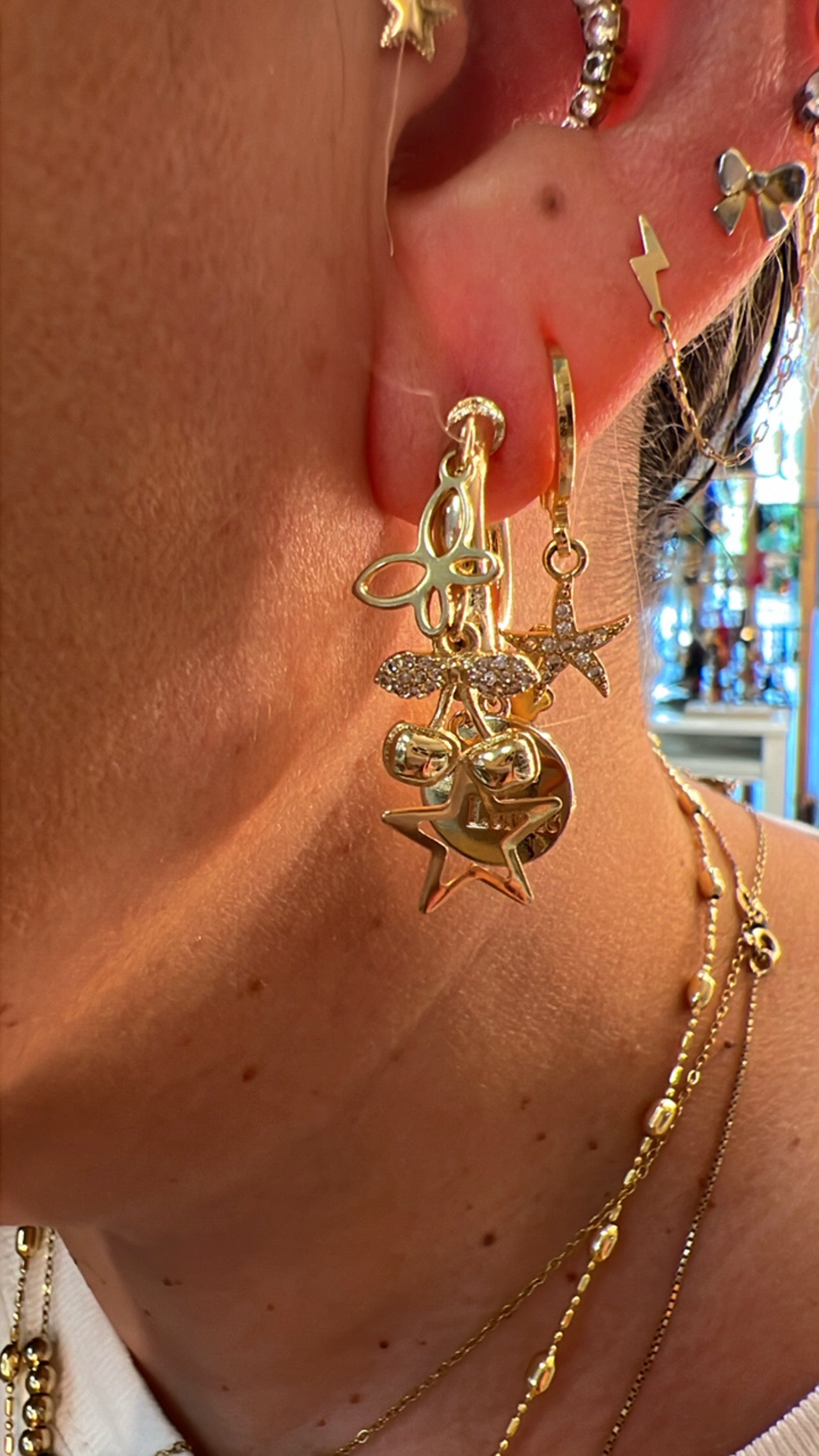 Earrings mini Hoops Good Luck