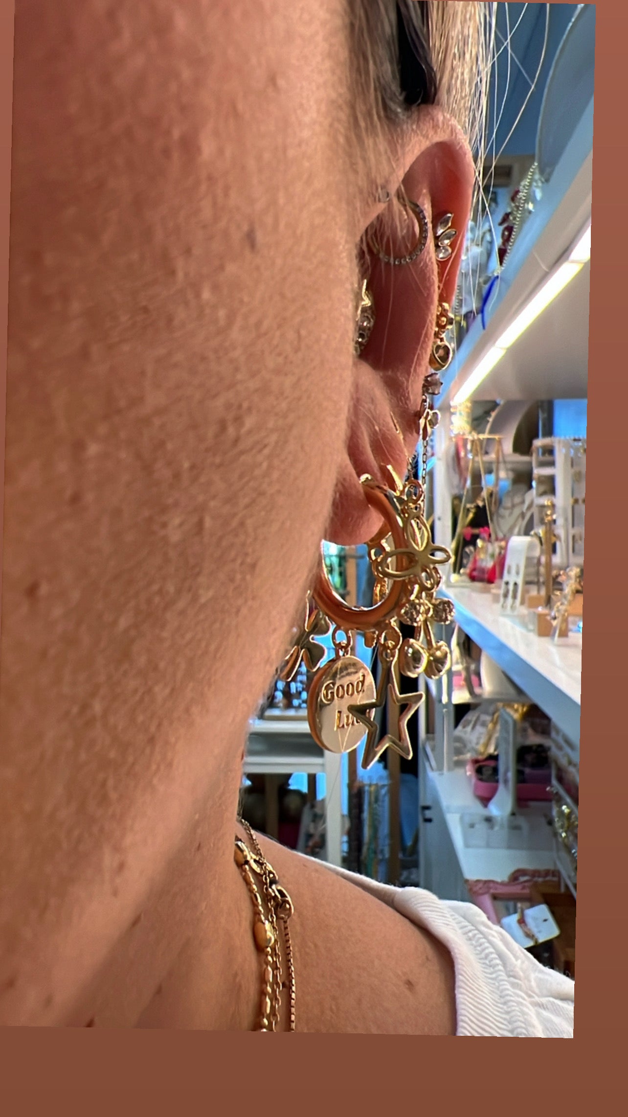 Earrings mini Hoops Good Luck