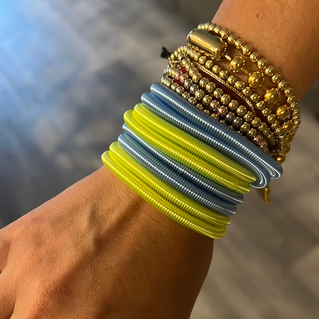 Bracelet retro neon slinky x6 units THIN