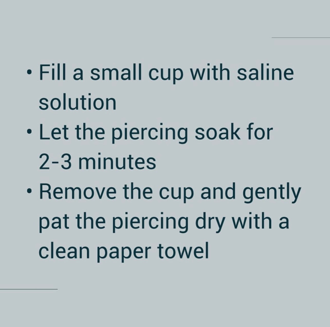 Piercing After Care