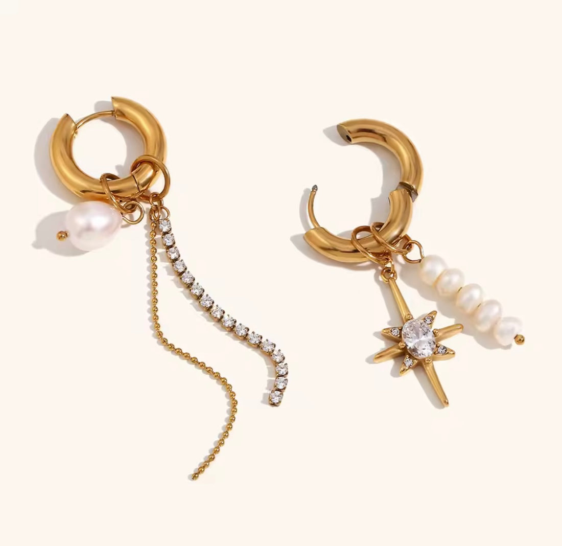 Ocean Charms set Hoops earrings