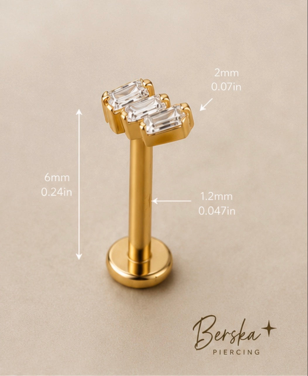 Piercing Celestia Collection BAGUETTE CZ
