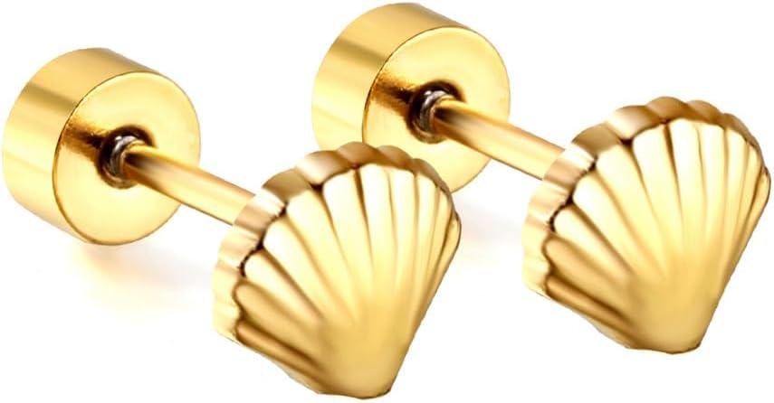 Small Seashell Stud Earrings for Women Minimalist