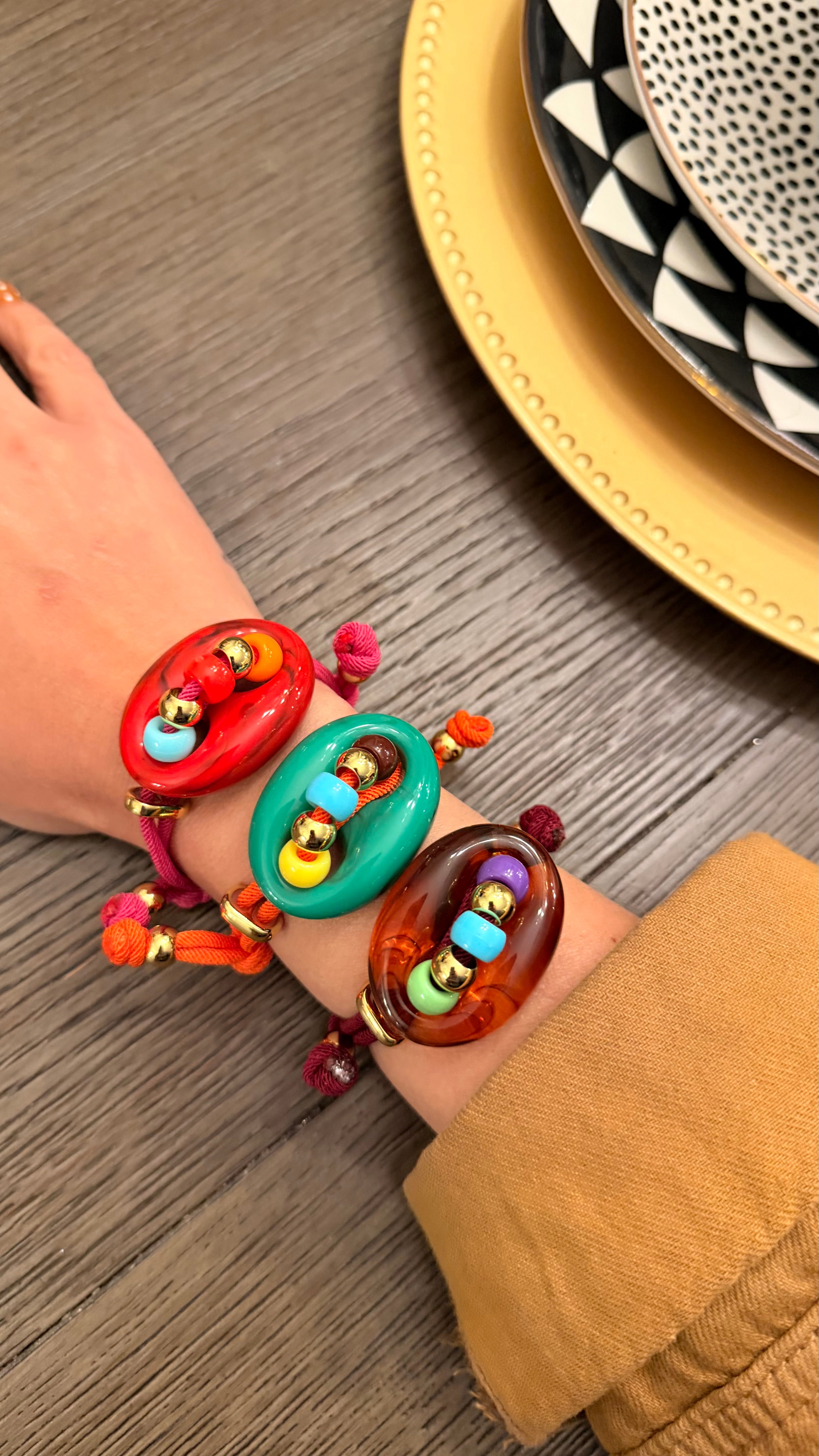 Bracelet colorful coffee bean