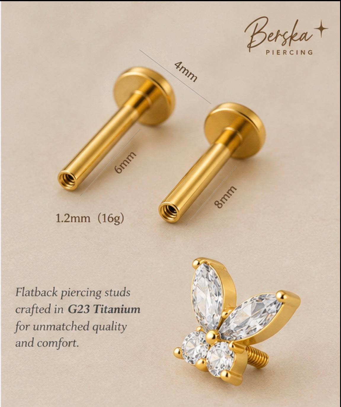 Piercing CELESTIA Butterfly CZ
