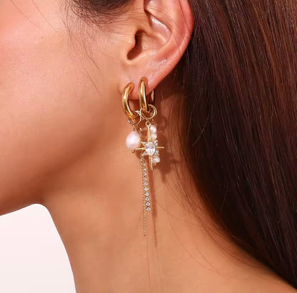Ocean Charms set Hoops earrings