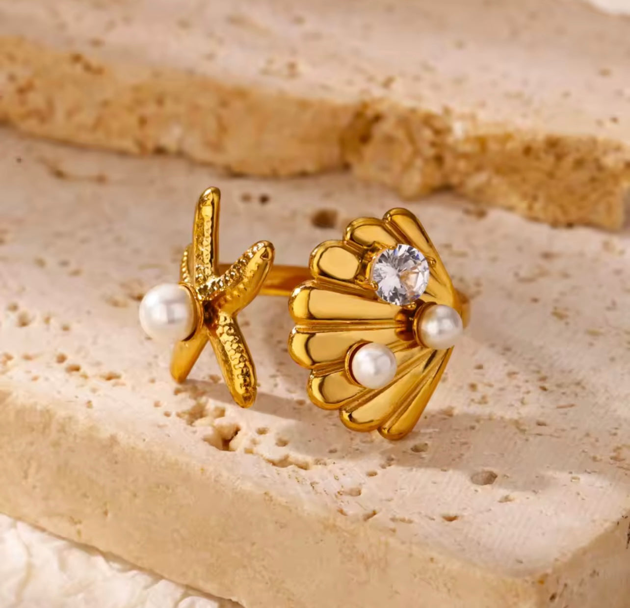 Seashells/ starfish Ring