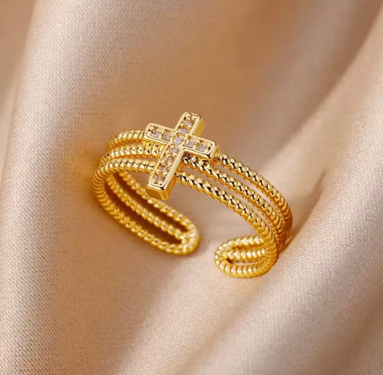 Cross Adjustable Ring