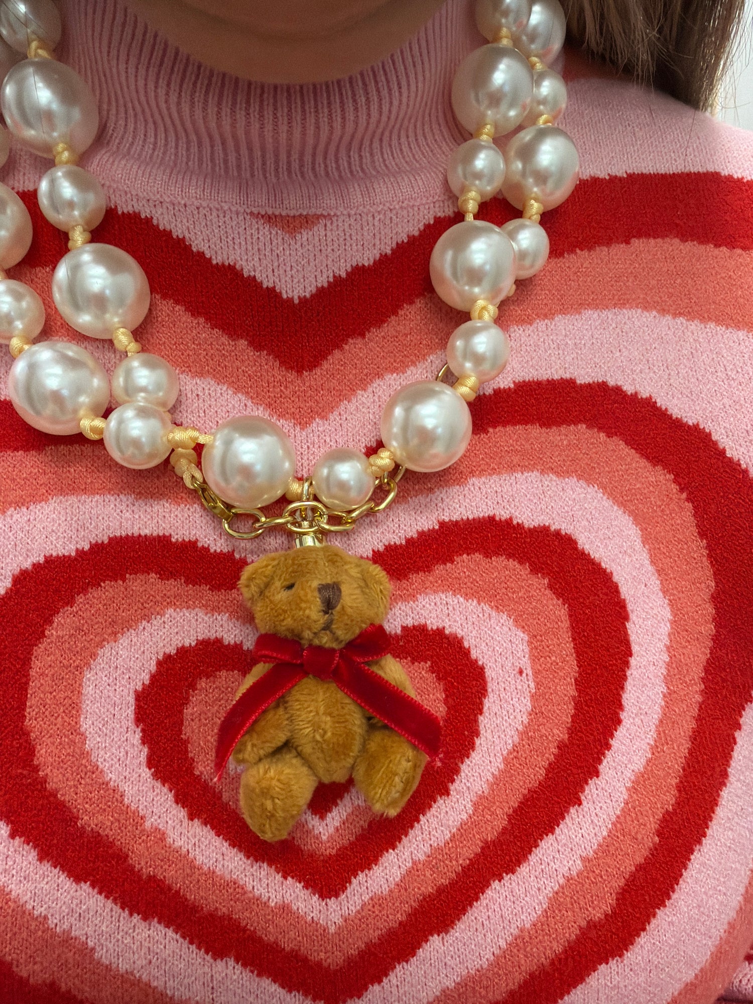 Necklace Teddy bears pearls