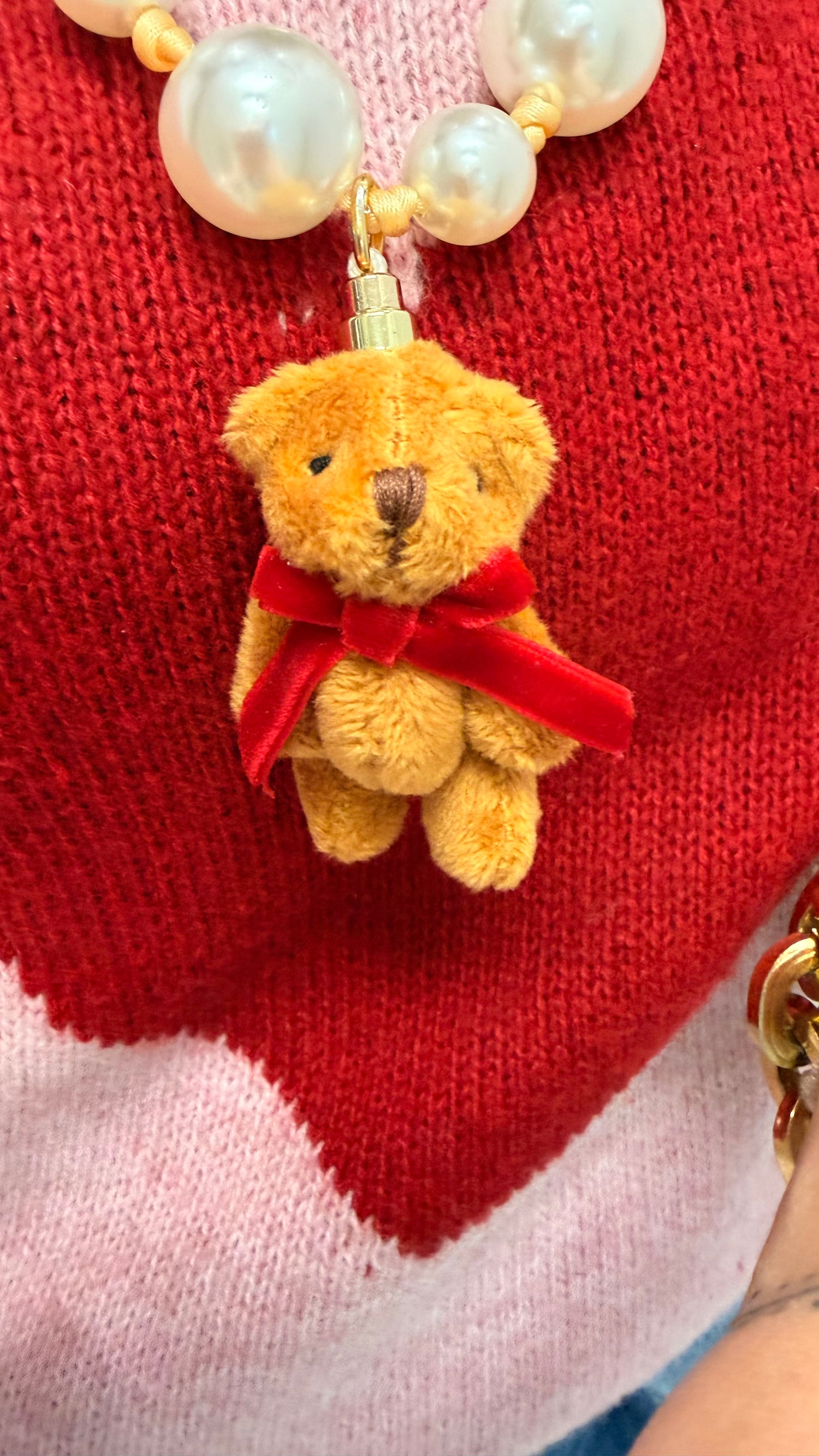 Necklace Teddy bears pearls