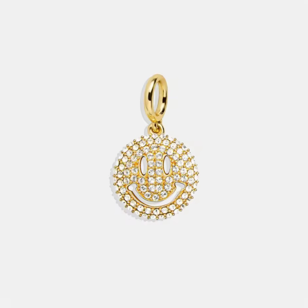Smiley face charms with rhinestones