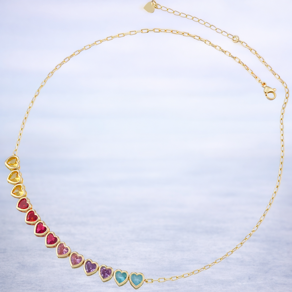 Necklace LOVE-HEART rainbow
