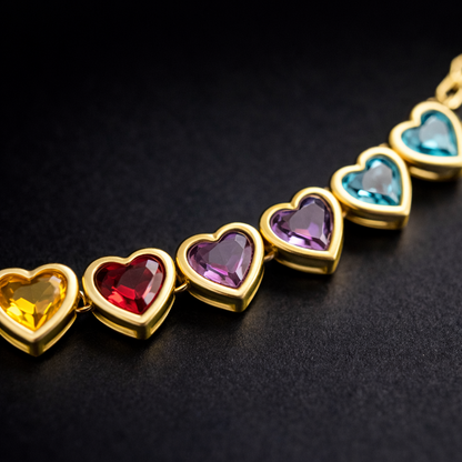 Necklace LOVE-HEART rainbow