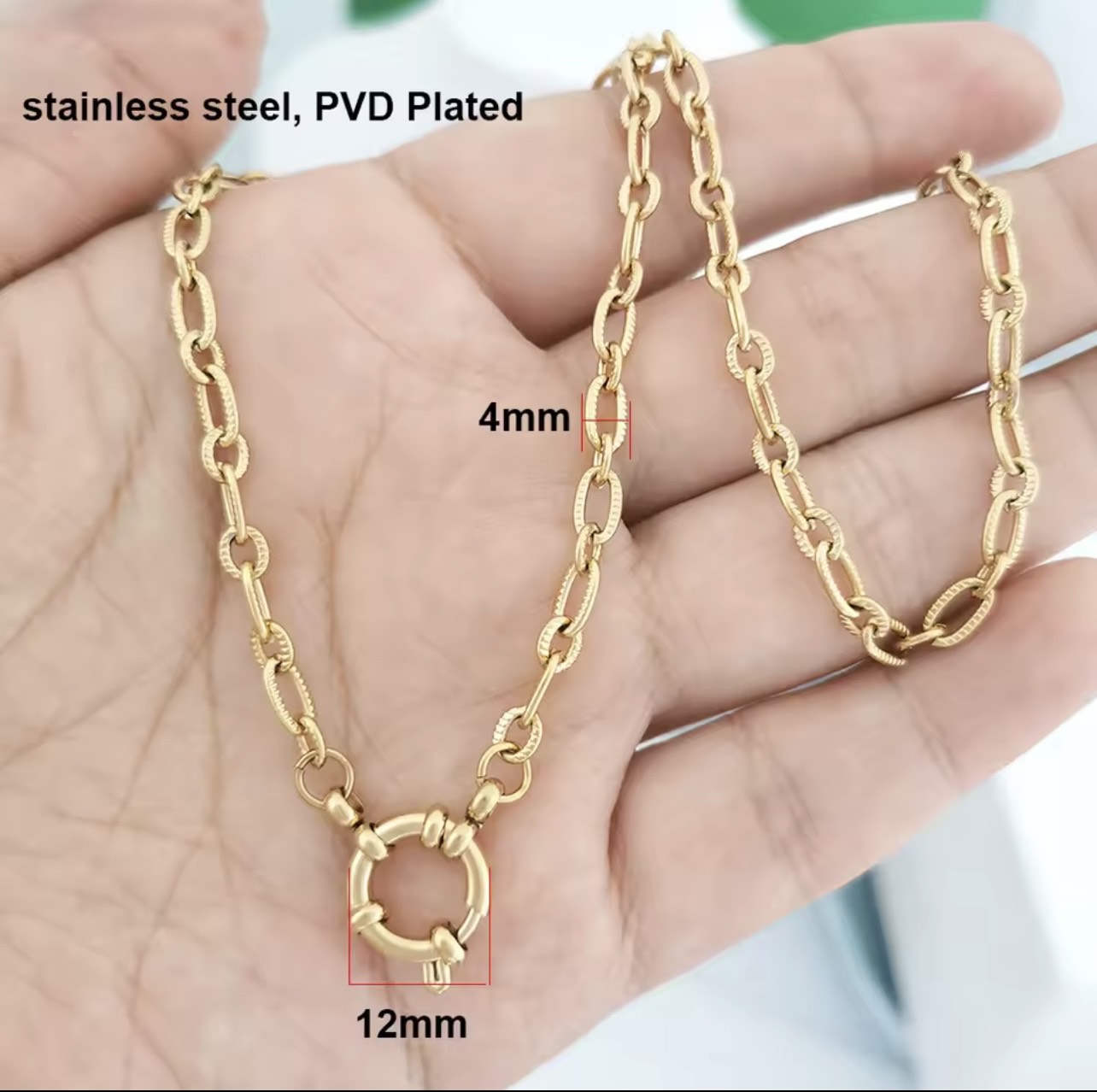 Sailor Clasp Necklace gold 4mm