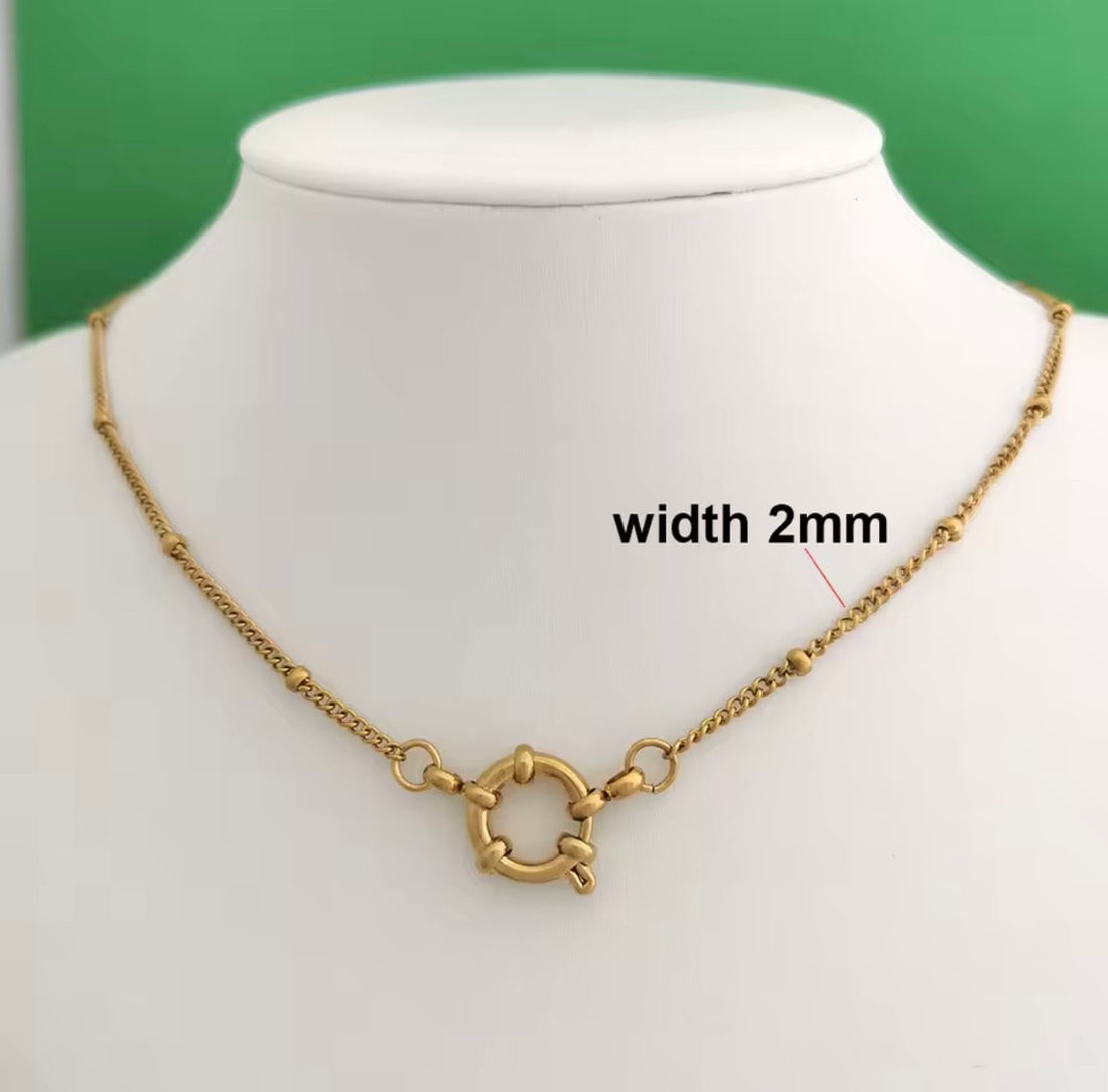 Sailor Clasp Necklace gold 2mm