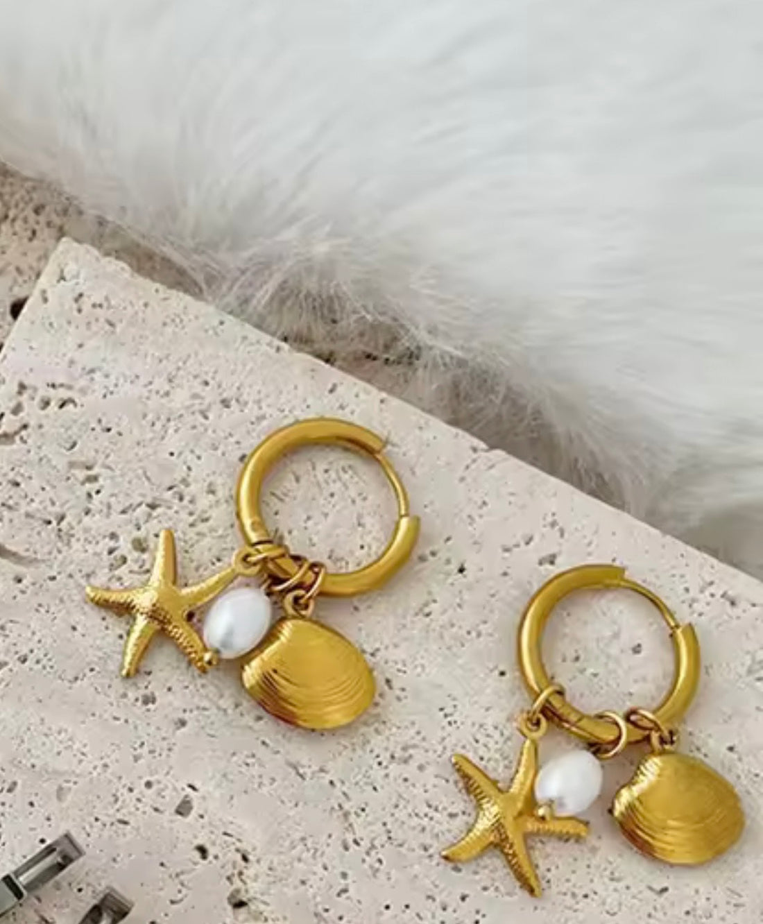 Marine Charms Gold Earring