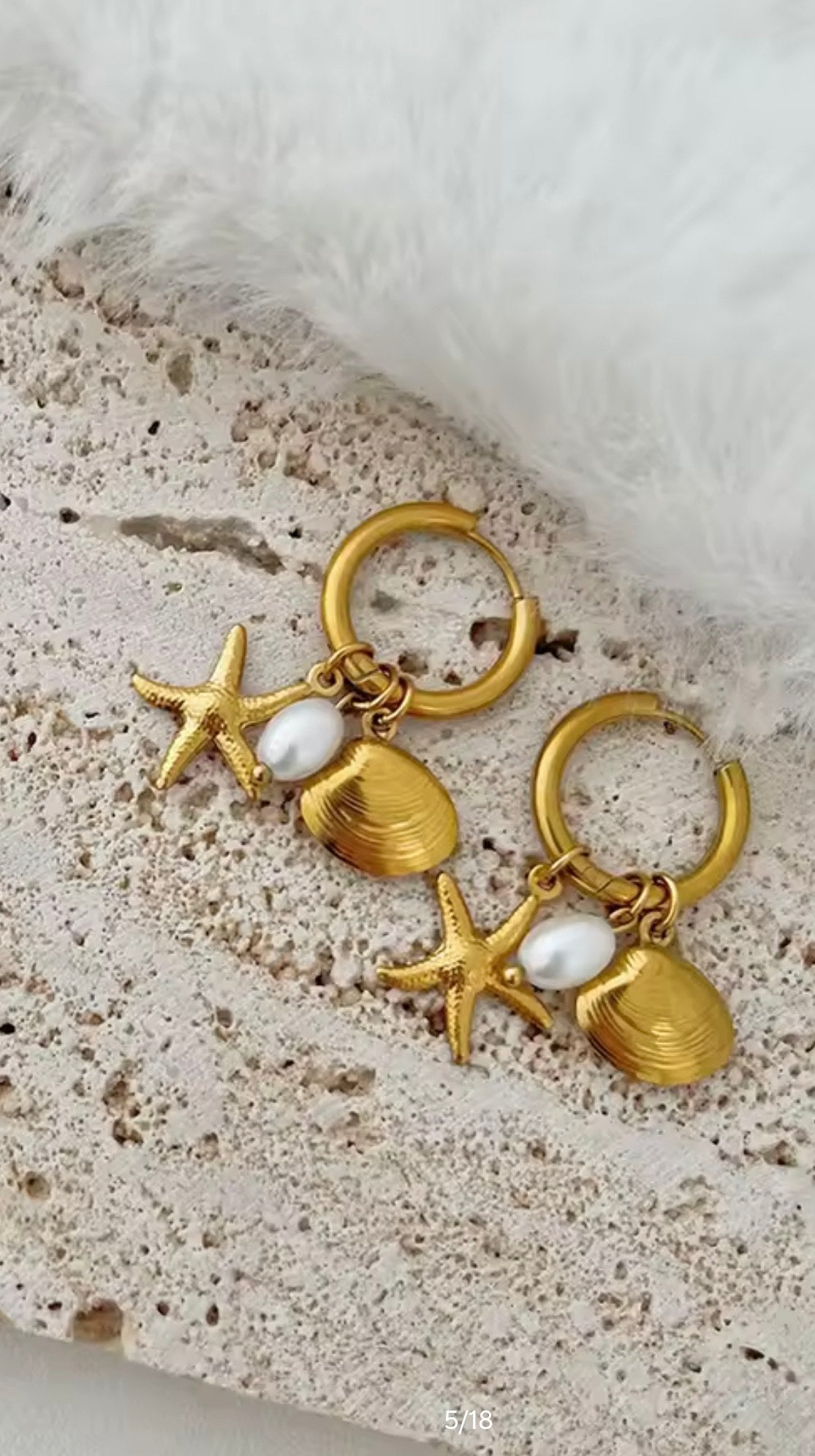 Marine Charms Gold Earring
