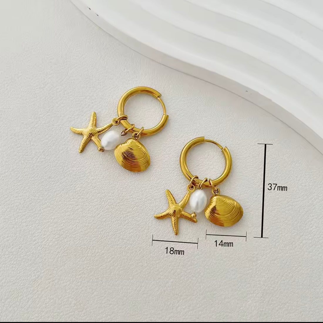 Marine Charms Gold Earring