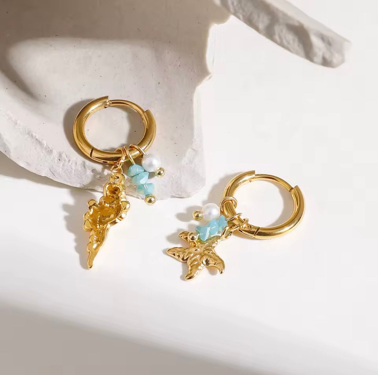 Ocean Charms Hoops earrings