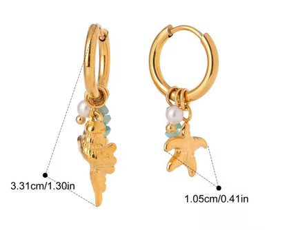 Ocean Charms Hoops earrings
