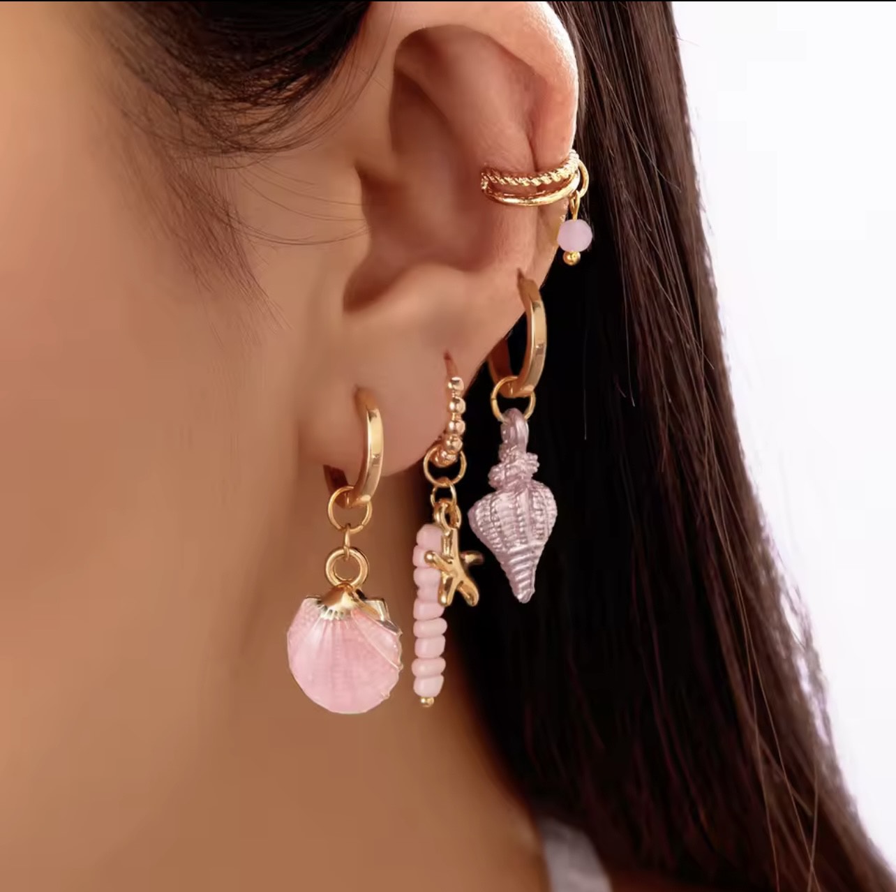 Ocean Charms set Hoops earrings