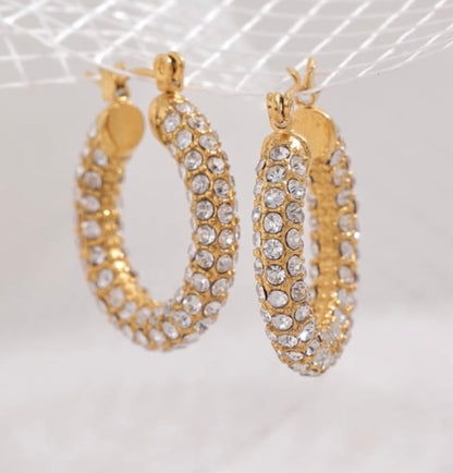 Earrings, Hoops with circonio luxury collection