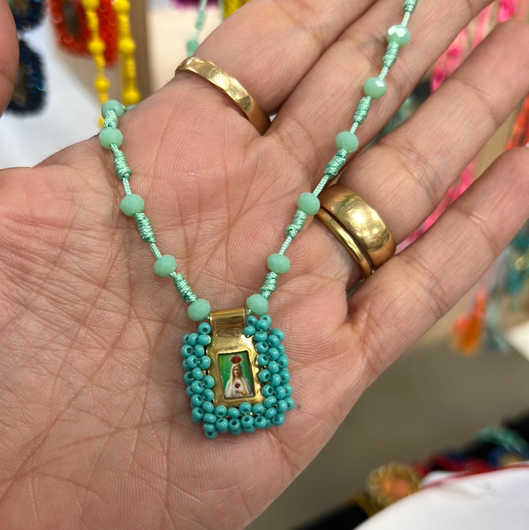 Necklace escapulario mini square